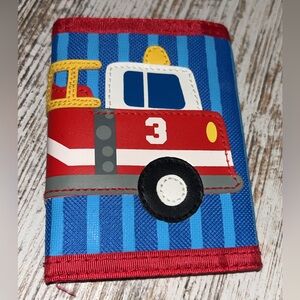 Stephen Joseph Firetruck-themed tri-fold wallet /kids feat a vibrant firetruck